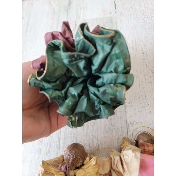 Rustic cherub Angel instrument band set horn violin Xmas ornament - Picture 15 of 15